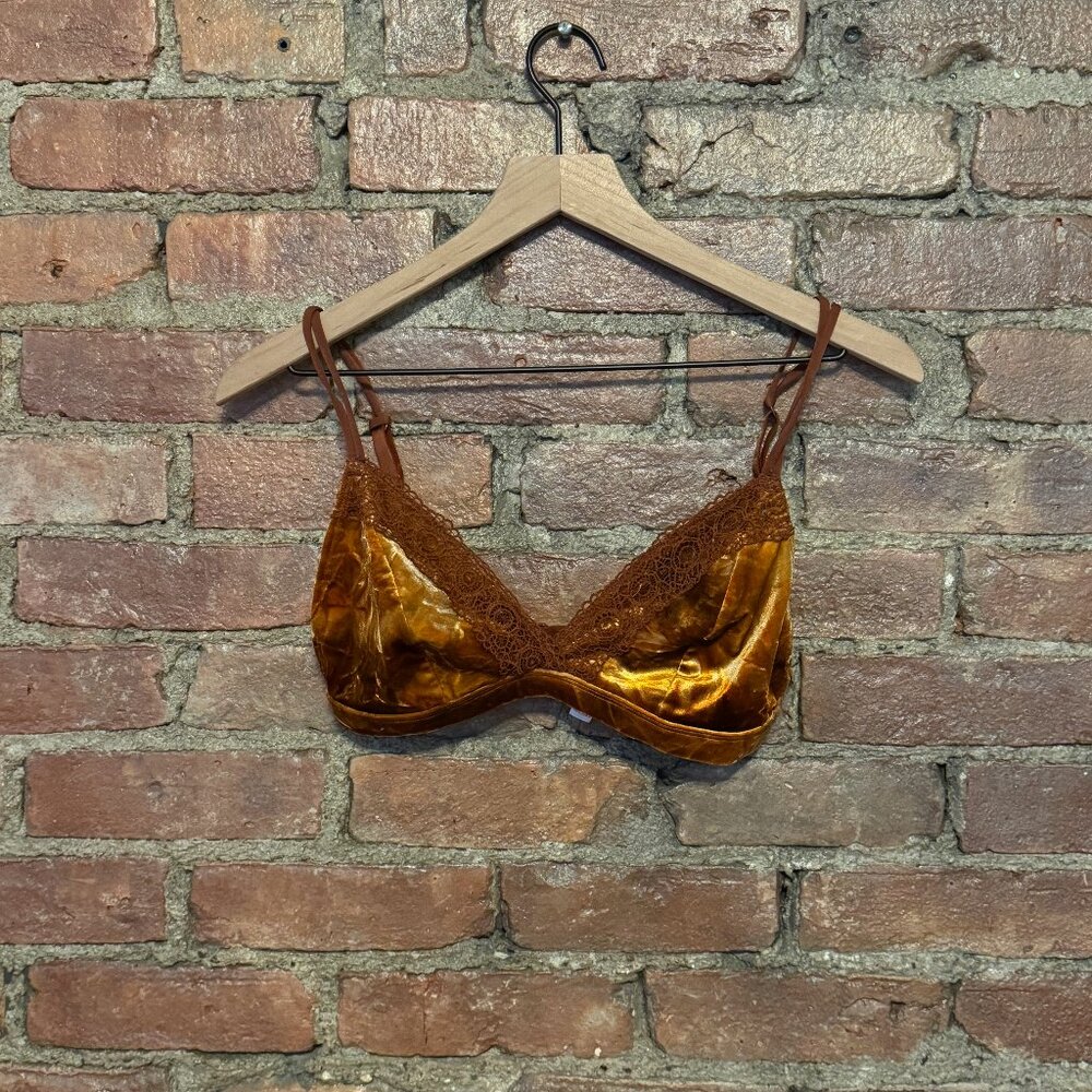 Target Orange lace and velvet bralette
